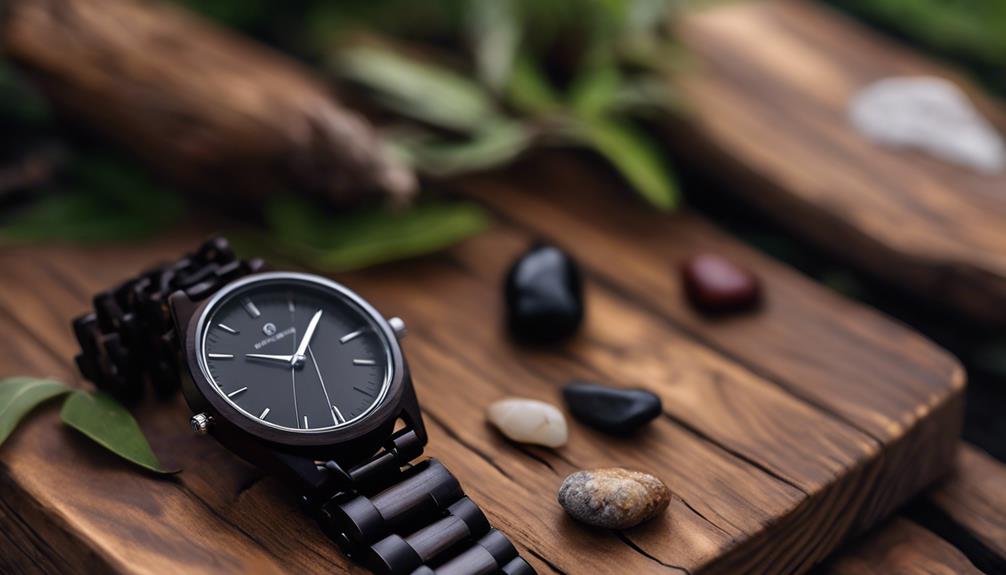 stylish ebony wood watch